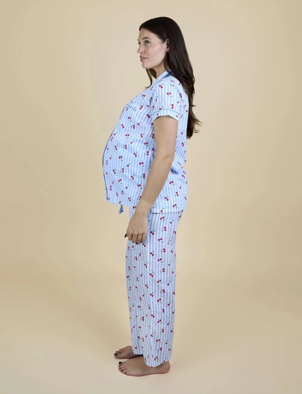 Pure Cotton Cherry Maternity Pyjama Set