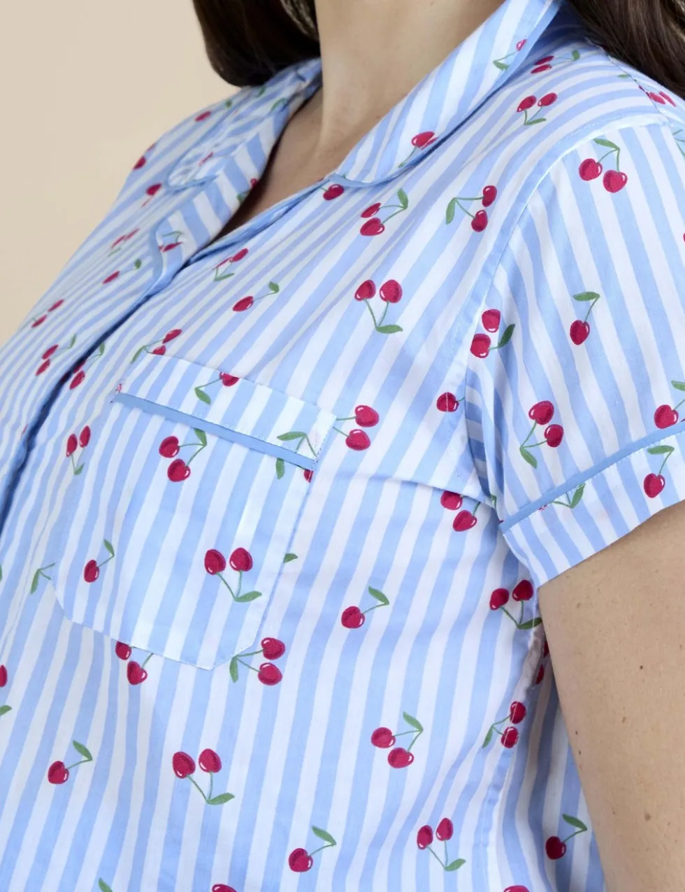 Pure Cotton Cherry Maternity Pyjama Set
