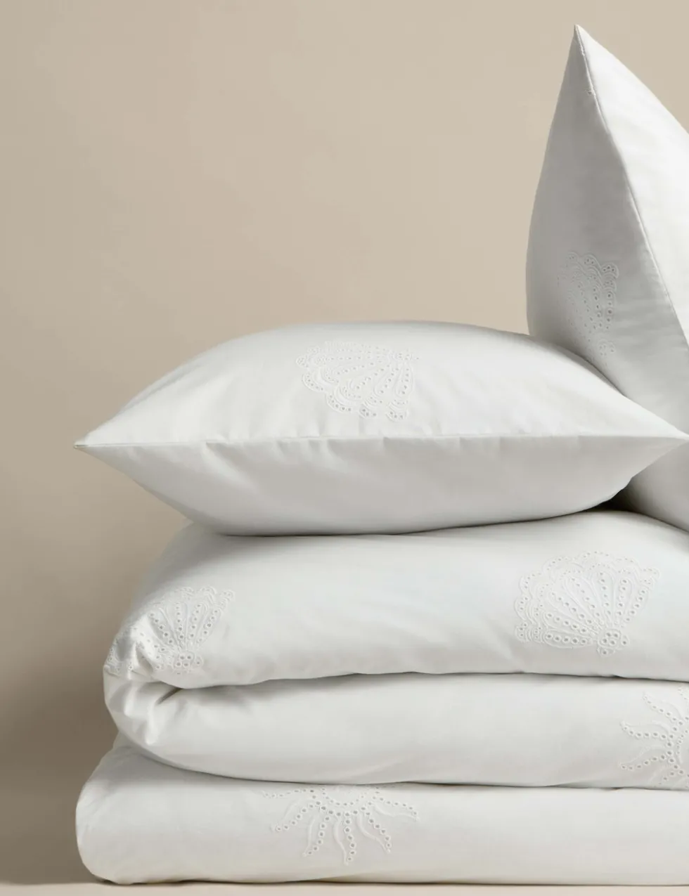 Pure Cotton Coastal Broderie Bedding Set