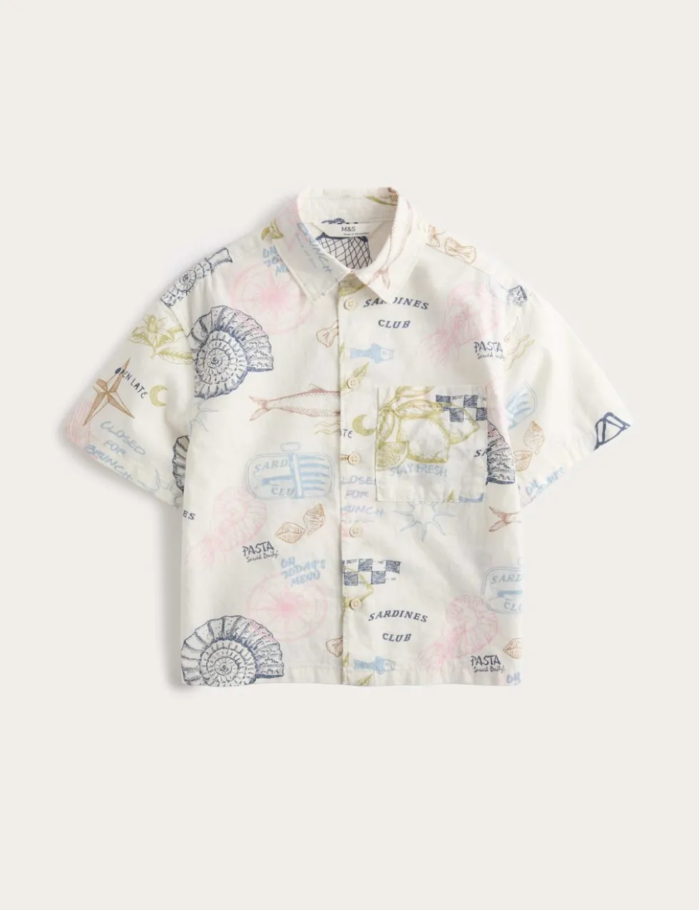 Pure Cotton Coastal Print Shirt (2-8 Yrs)