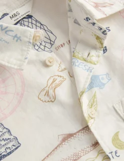Pure Cotton Coastal Print Shirt (2-8 Yrs)