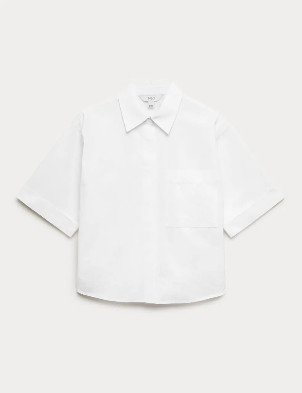 Pure Cotton Collared Boxy Shirt
