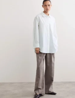 Pure Cotton Collared Double Cuff Shirt