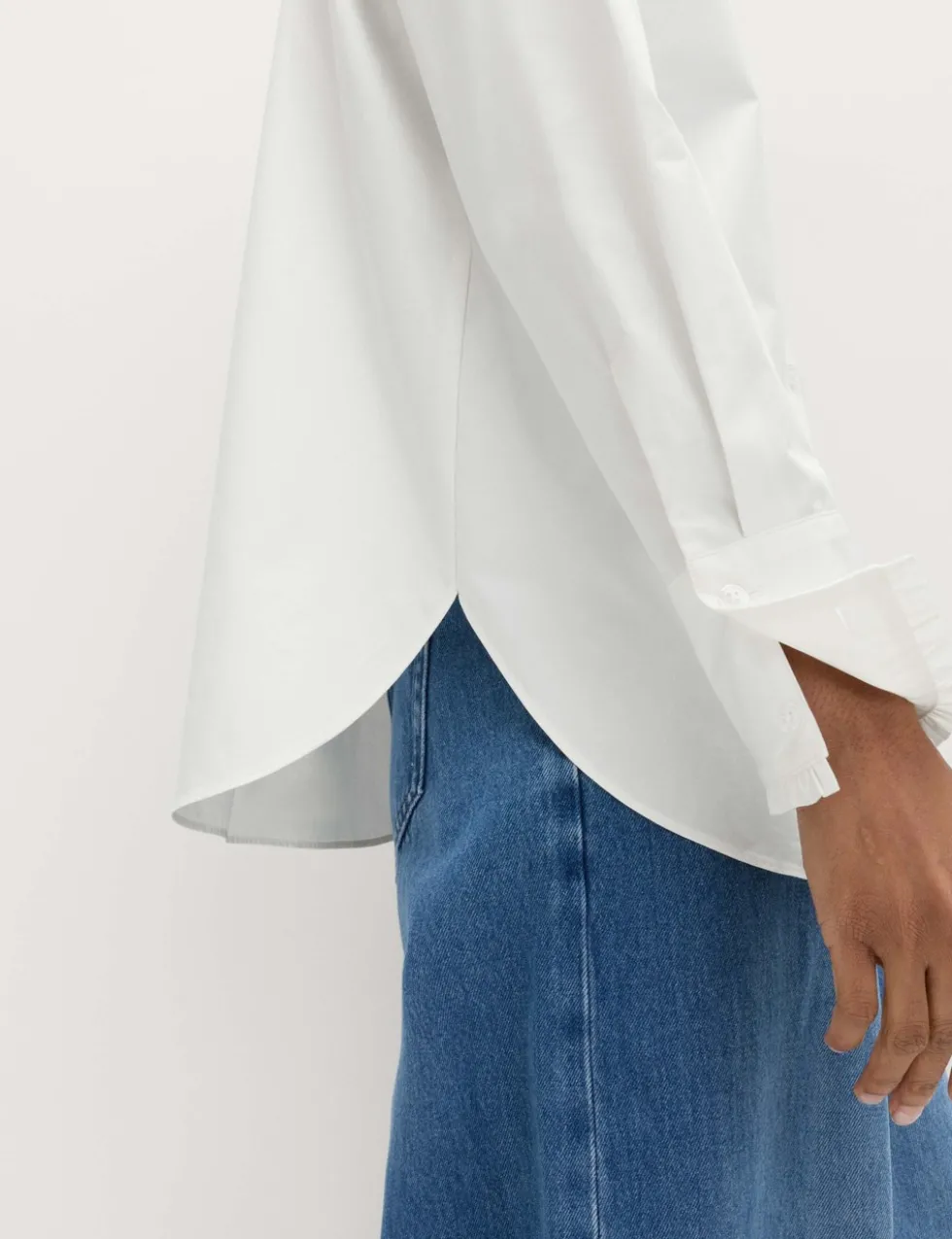 Pure Cotton Collared Frill Detail Shirt