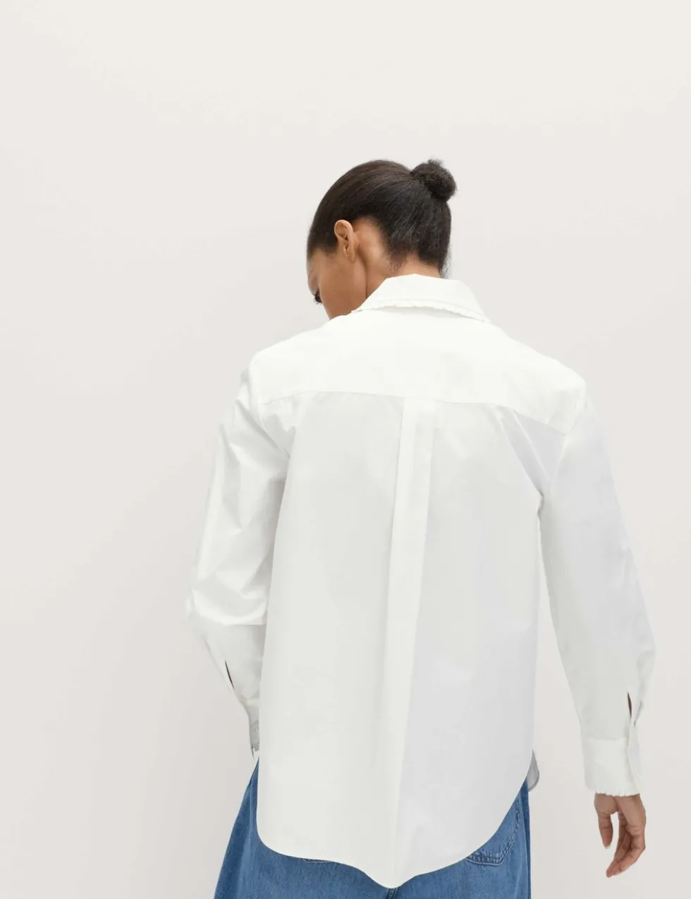 Pure Cotton Collared Frill Detail Shirt