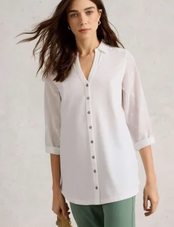 Pure Cotton Collared Longline Shirt