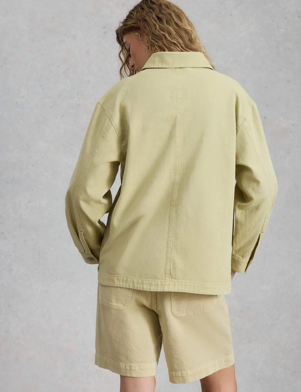 Pure Cotton Collared Shacket