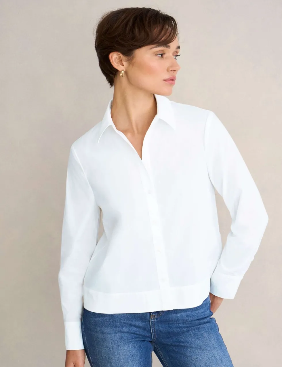Pure Cotton Collared Shirt