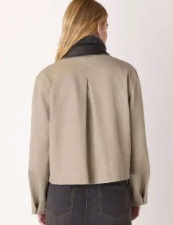 Pure Cotton Collared Utility Jacket
