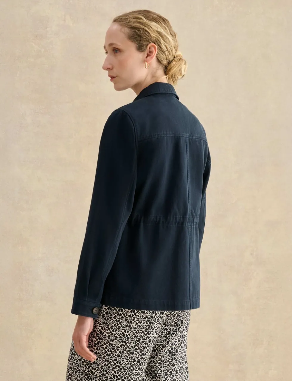 Pure Cotton Collared Utility Jacket