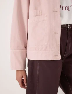 Pure Cotton Collared Utility Jacket
