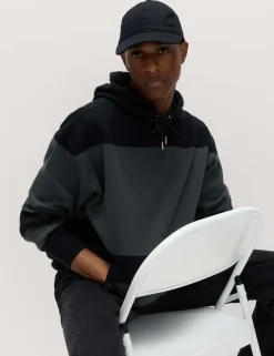 Pure Cotton Colour Block Hoodie