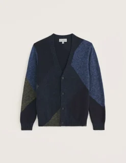 Pure Cotton Colour Block V-Neck Cardigan