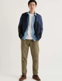 Pure Cotton Colour Block V-Neck Cardigan