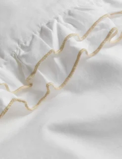 Pure Cotton Contrast Double Ruffle Bedding Set