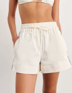 Pure Cotton Contrast Side Stripe Shorts