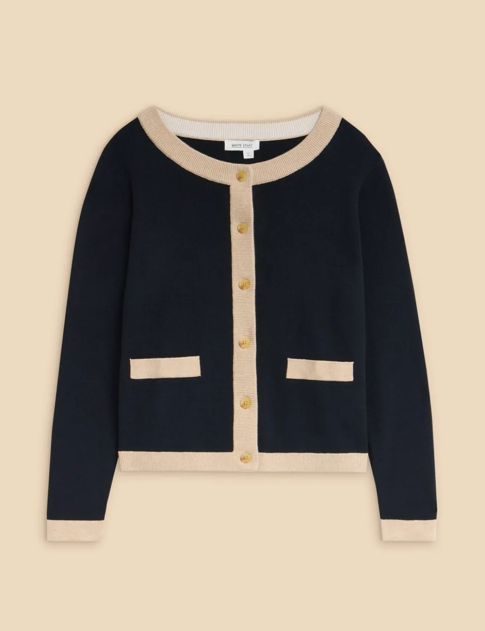 Pure Cotton Contrast Trim Cardigan