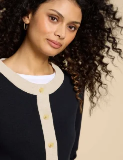 Pure Cotton Contrast Trim Cardigan