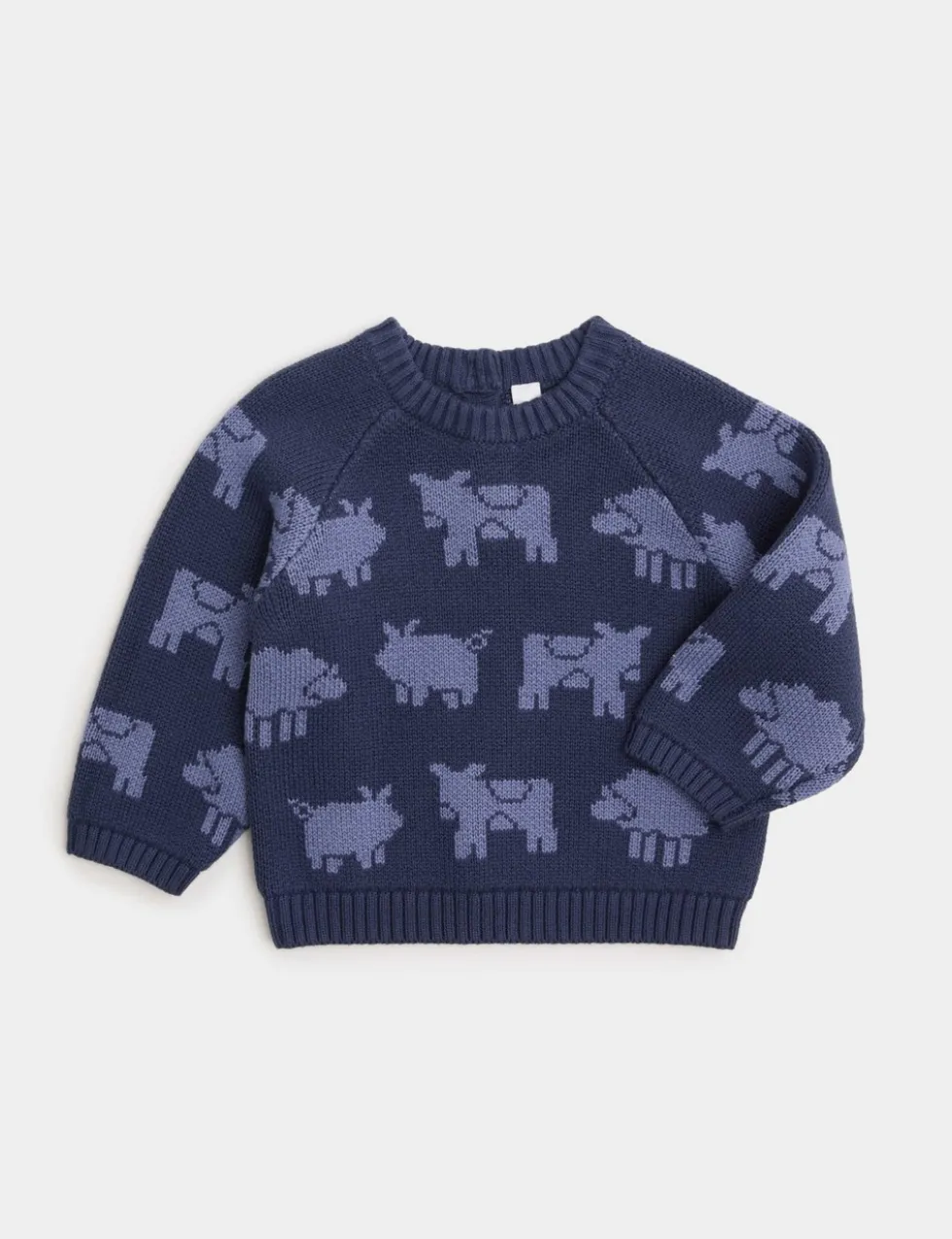 Pure Cotton Cow Motif Knitted Jumper (0-3 Yrs)