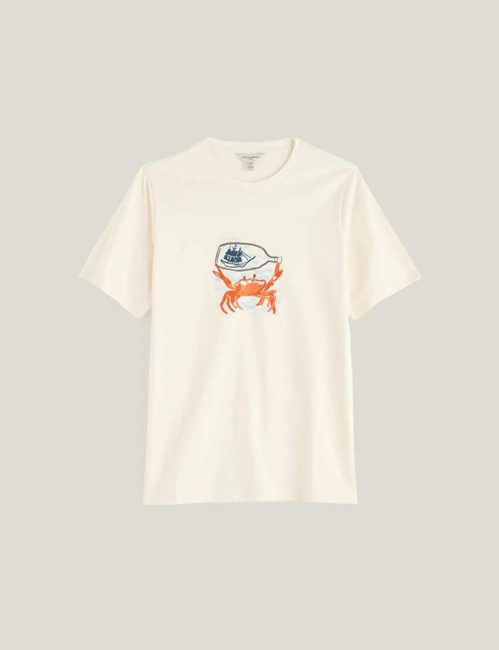 Pure Cotton Crab Graphic Crew Neck T-Shirt