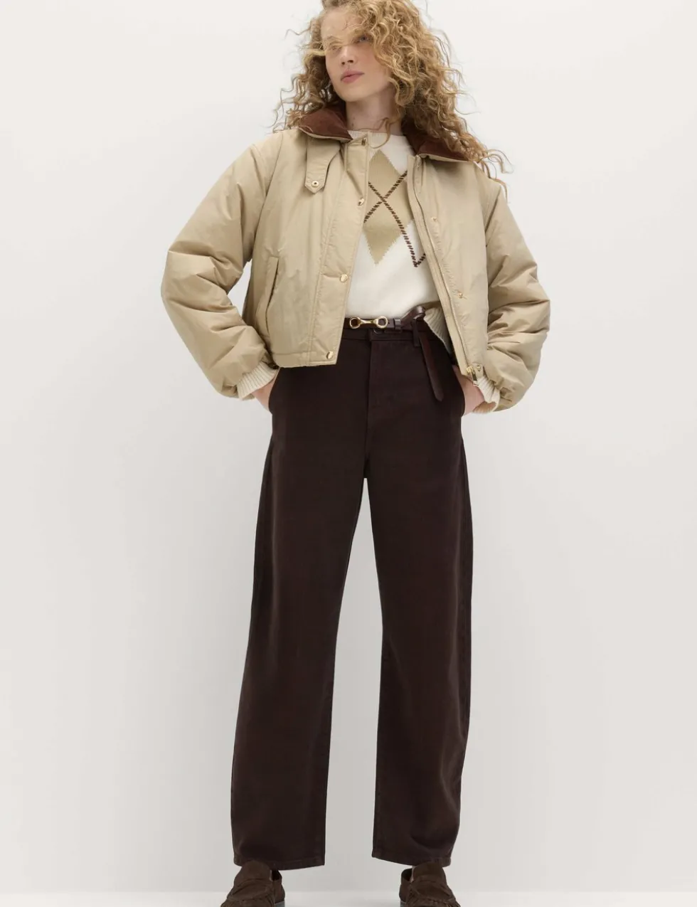 Pure Cotton Crease Front Barrel Leg Trousers