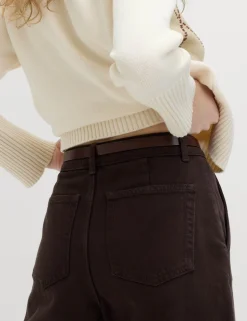 Pure Cotton Crease Front Barrel Leg Trousers