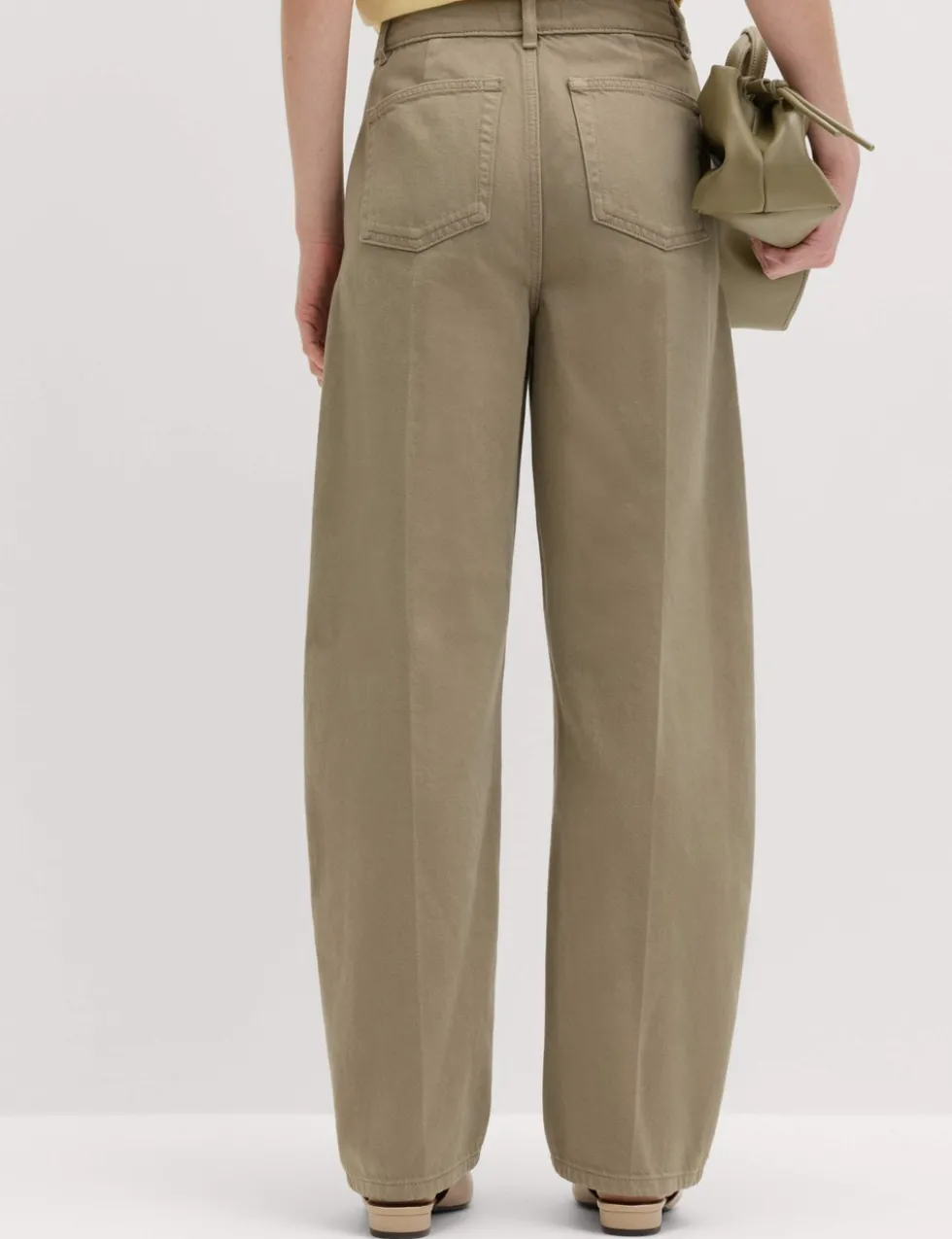 Pure Cotton Crease Front Barrel Leg Trousers