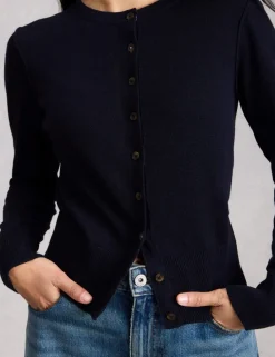 Pure Cotton Crew Neck Button Through Cardigan
