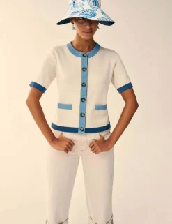 Pure Cotton Crew Neck Button Through Cardigan