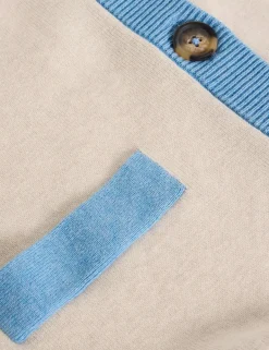Pure Cotton Crew Neck Button Through Cardigan