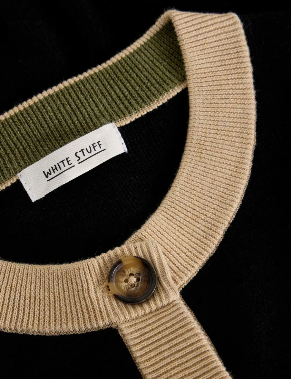 Pure Cotton Crew Neck Button Front Cardigan