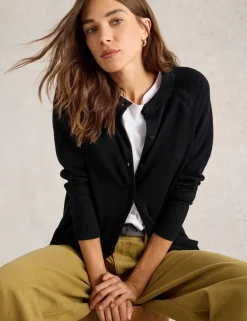 Pure Cotton Crew Neck Cardigan