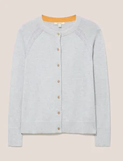 Pure Cotton Crew Neck Cardigan