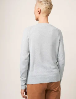 Pure Cotton Crew Neck Cardigan