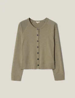 Pure Cotton Crew Neck Cardigan