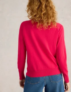 Pure Cotton Crew Neck Cardigan