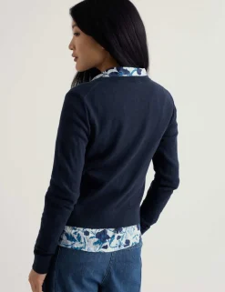 Pure Cotton Crew Neck Cardigan