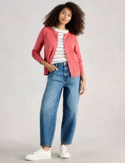 Pure Cotton Crew Neck Cardigan