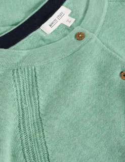 Pure Cotton Crew Neck Cardigan