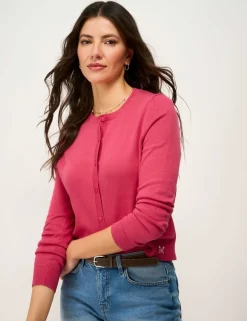 Pure Cotton Crew Neck Cardigan