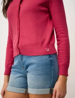 Pure Cotton Crew Neck Cardigan