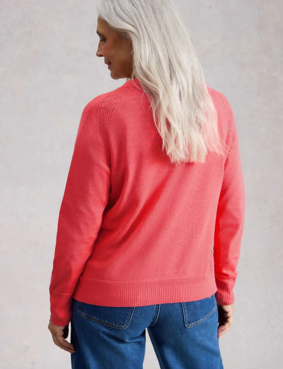 Pure Cotton Crew Neck Cardigan