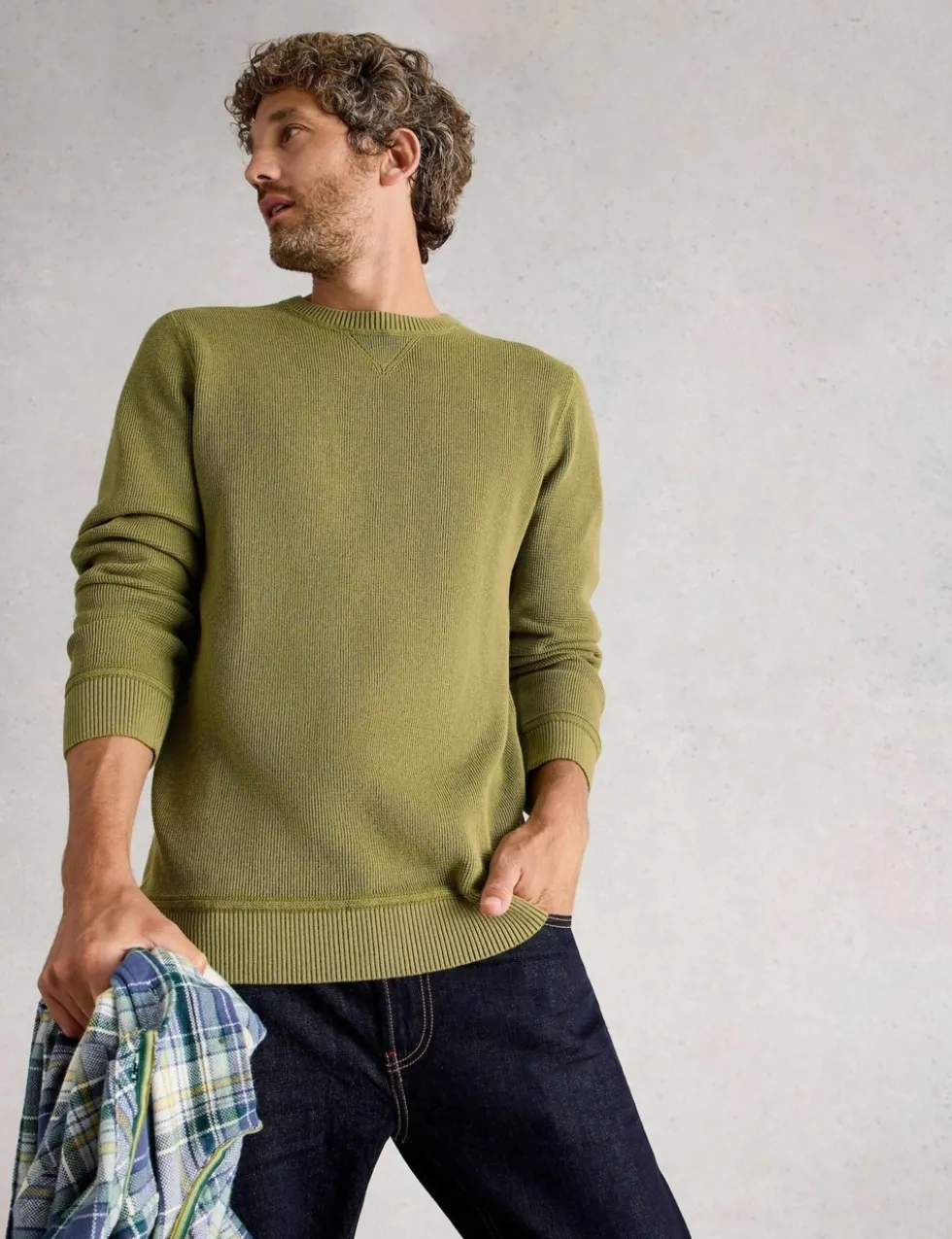 Pure Cotton Crew Neck Jumper