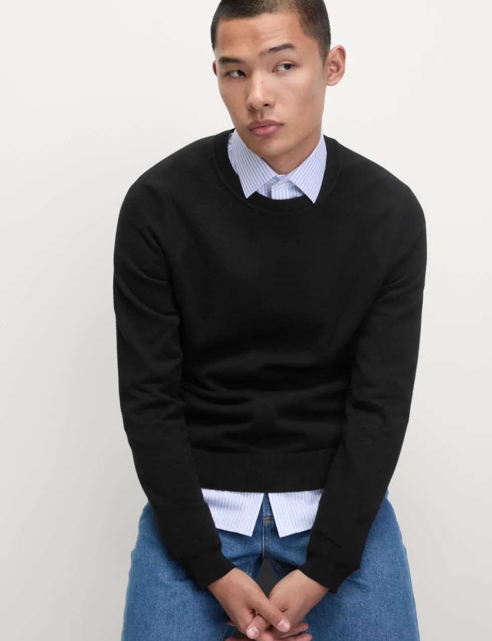 Pure Cotton Crew Neck Jumper