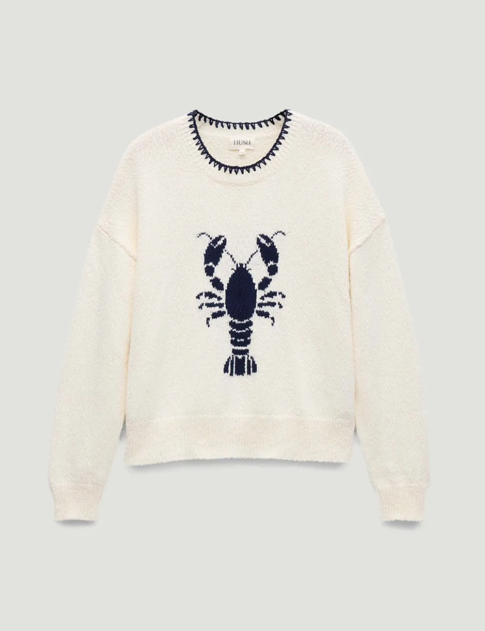 Pure Cotton Crew Neck Lobster Graphic Jumper