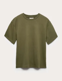 Pure Cotton Crew Neck Oversized T-Shirt