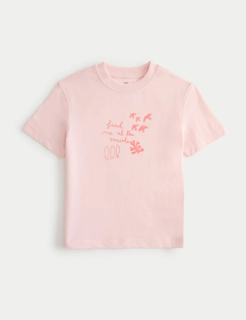 Pure Cotton Crew Neck Seaside Print T-Shirt (2-8 Yrs)