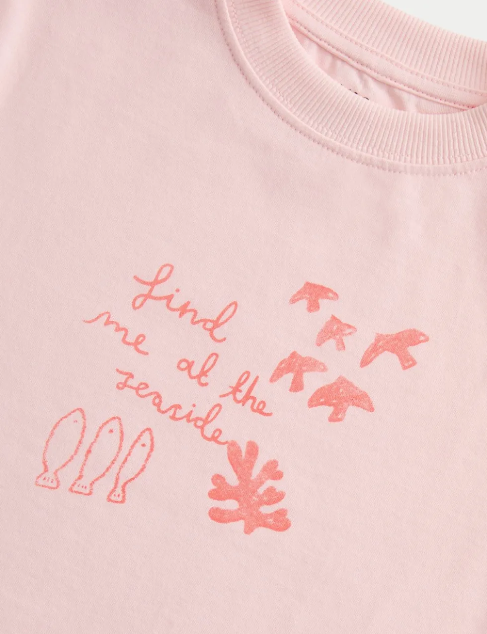 Pure Cotton Crew Neck Seaside Print T-Shirt (2-8 Yrs)