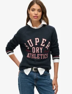 Pure Cotton Crew Neck Slogan Relaxed Jumper