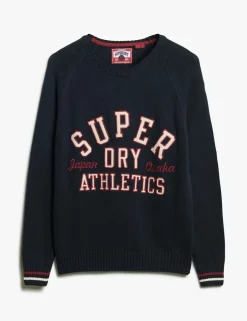 Pure Cotton Crew Neck Slogan Relaxed Jumper